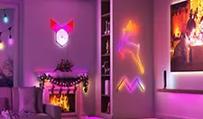 DIY modular hexagon wall light, customizable RGBIC panel gaming ambient light